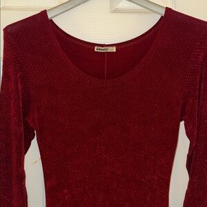 Long Sleeve Burgundy/ Sparkle Maxi Dress